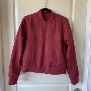 Lululemon, Red Reversible Bomber Jacket, Size 8